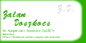 zalan doszkocs business card